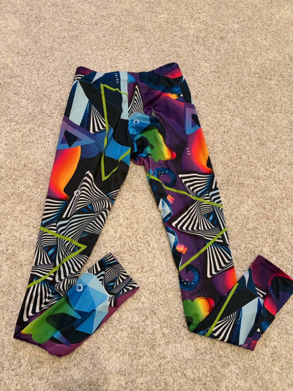 Colorful Geometric Print Leggings - Multicolor